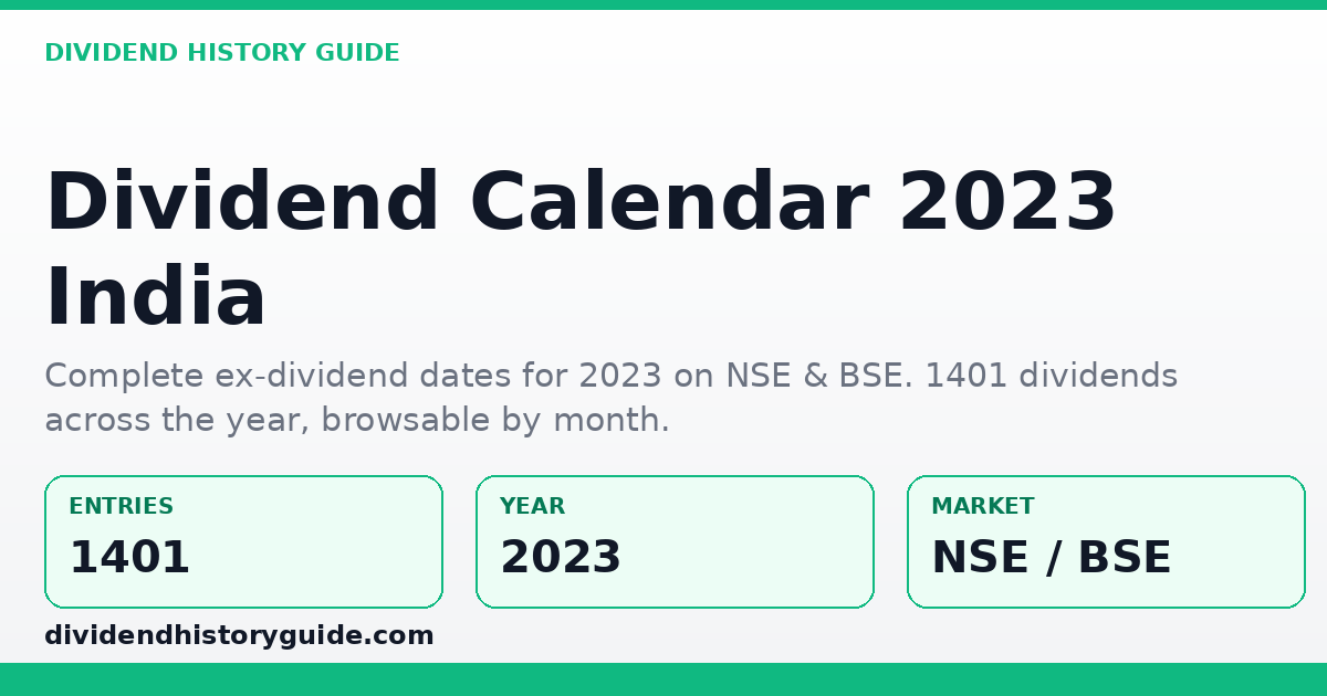 Dividend Calendar 2023 — dividendhistoryguide.com