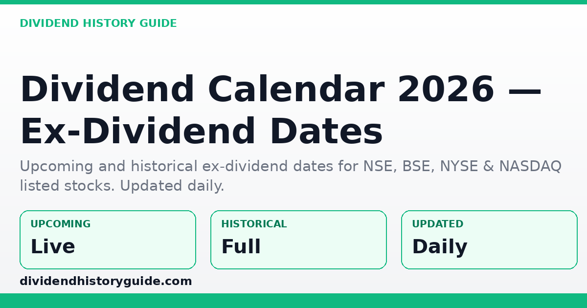 Dividend Calendar 2026 — dividendhistoryguide.com