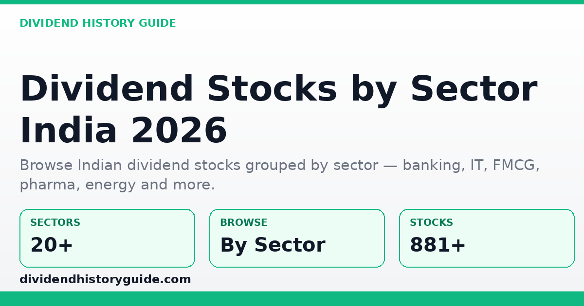 Dividend Stocks by Sector — dividendhistoryguide.com