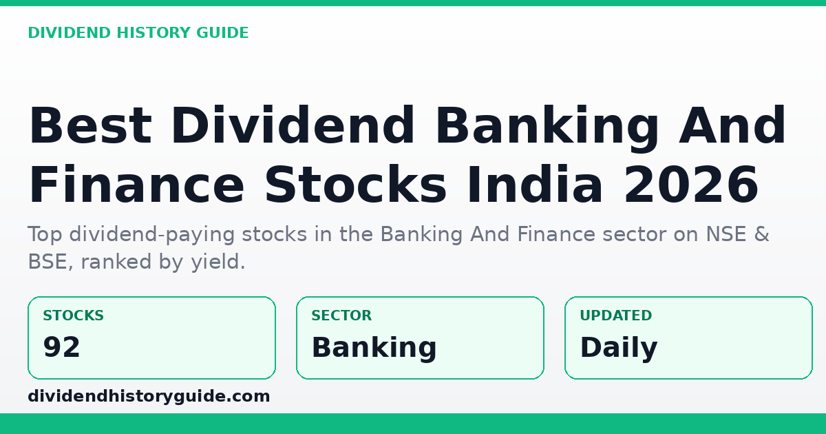 Best Dividend Stocks in Banking And Finance — dividendhistoryguide.com