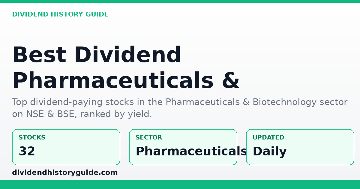 Best Dividend Stocks in Pharmaceuticals & Biotechnology — dividendhistoryguide.com