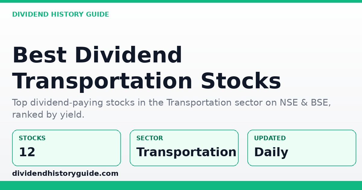 Best Dividend Stocks in Transportation — dividendhistoryguide.com