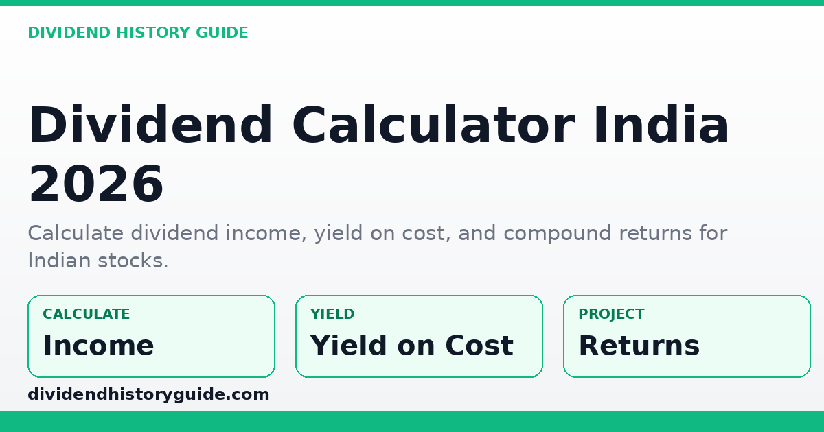 Dividend Calculator — How Much Dividend Will I Earn? — dividendhistoryguide.com